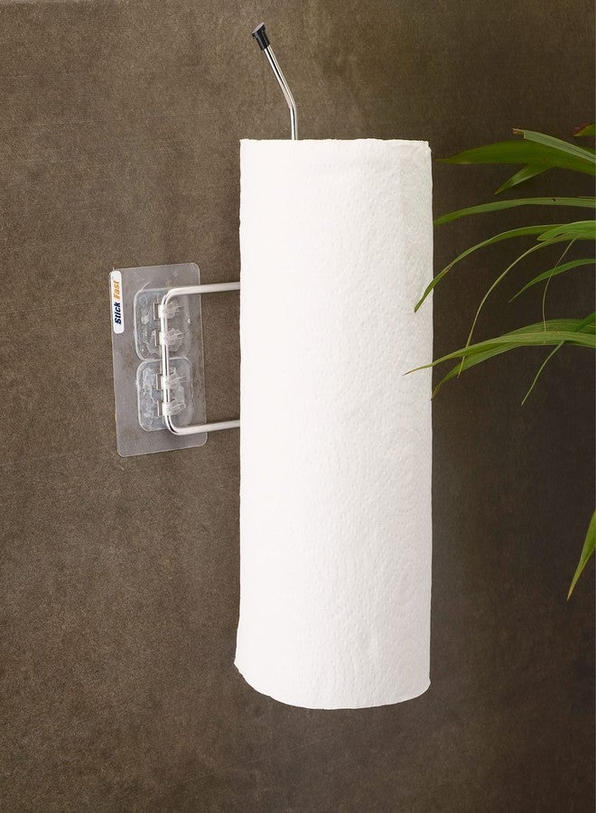 SF - Stick Fast Stick Fast Self-Adhesive Stainless Steel Kitchen Napkin/Toilet Paper Holder with 3M Sticker for Wall Mount Bathroom Towel & Kitchen Tissue Roll Dispenser (Chrome, Pack of 2) - Image 3
